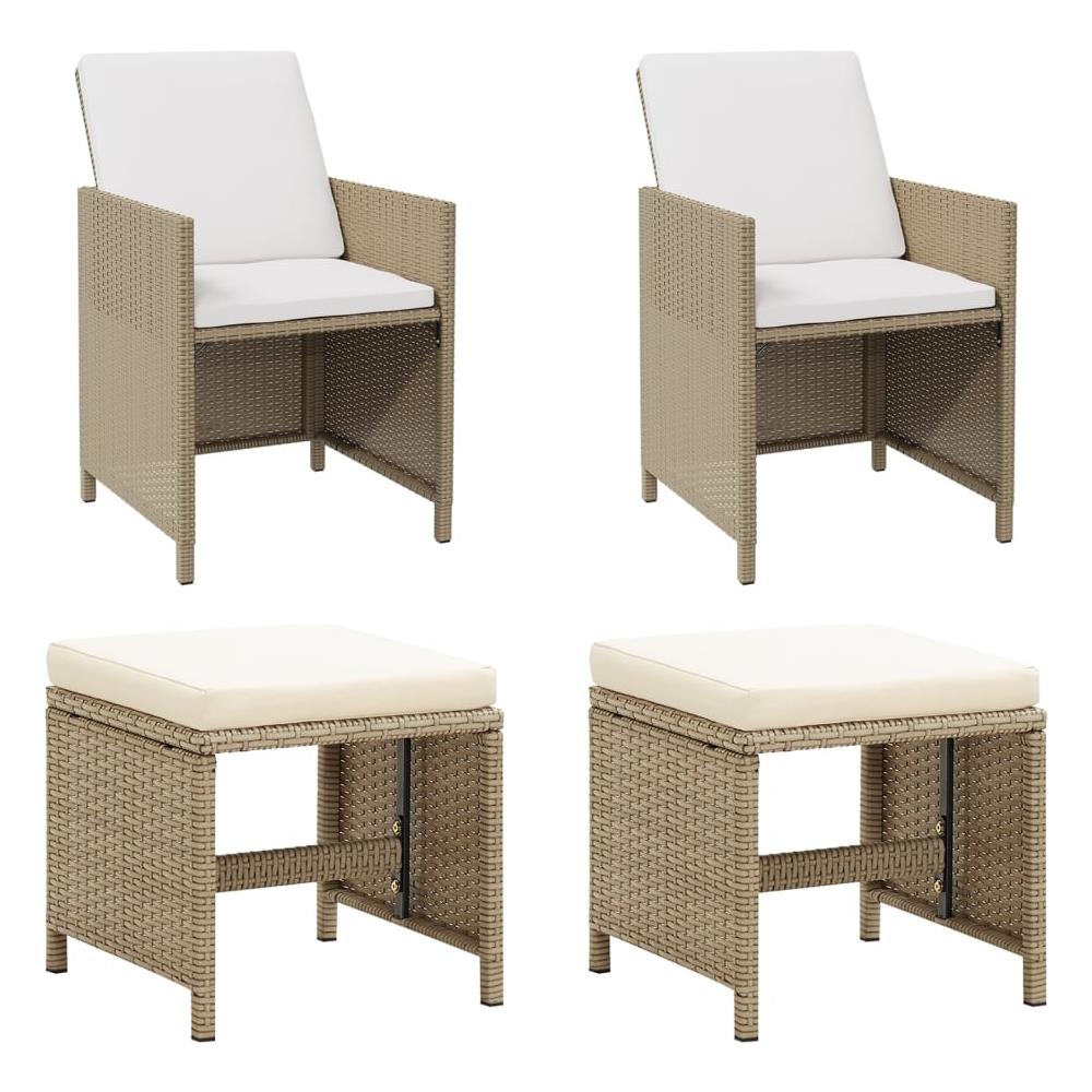 VidaXL Set da Bar da Giardino 5 pz in Polyrattan Marrone | Leroy Merlin