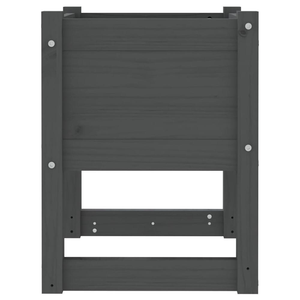 Fioriera Grigio 40x40x52,5 cm in Legno Massello di Pino - Foto 2