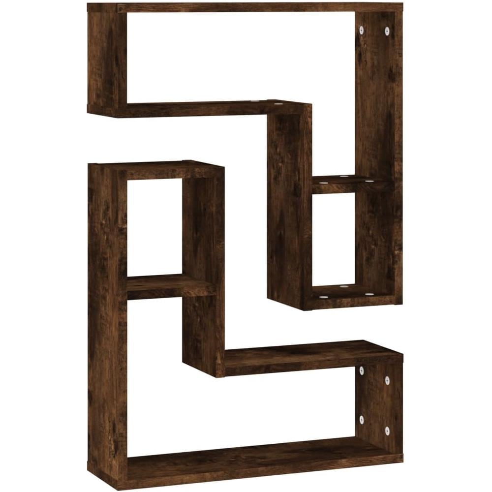 Mensole Da Parete 2pz Rovere Fumo 50x15x50 Cm Legno Multistrato - Foto 2