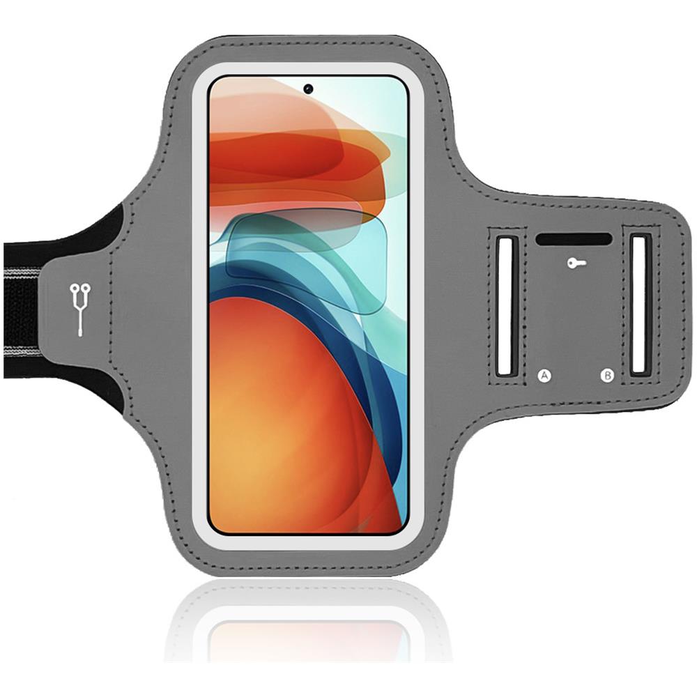 Fascia Da Braccio Per Telefono Cellulare Con Fascia Da Braccio Per Telefoni Entro 7 Pollici Grigio - Foto 1