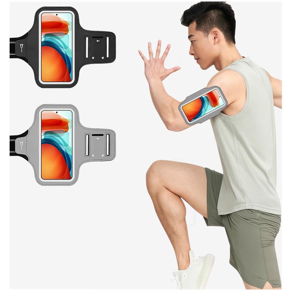 Fascia Da Braccio Per Telefono Cellulare Con Fascia Da Braccio Per Telefoni Entro 7 Pollici Grigio - Foto 2