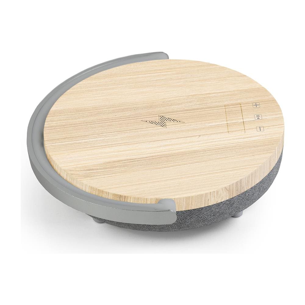 Lampada da Tavolo Led con Speaker da 10 Watt e Caricatore Wireless Touch Control 3 Livelli di Illuminazione Regolabili Colore Legno - Foto 2