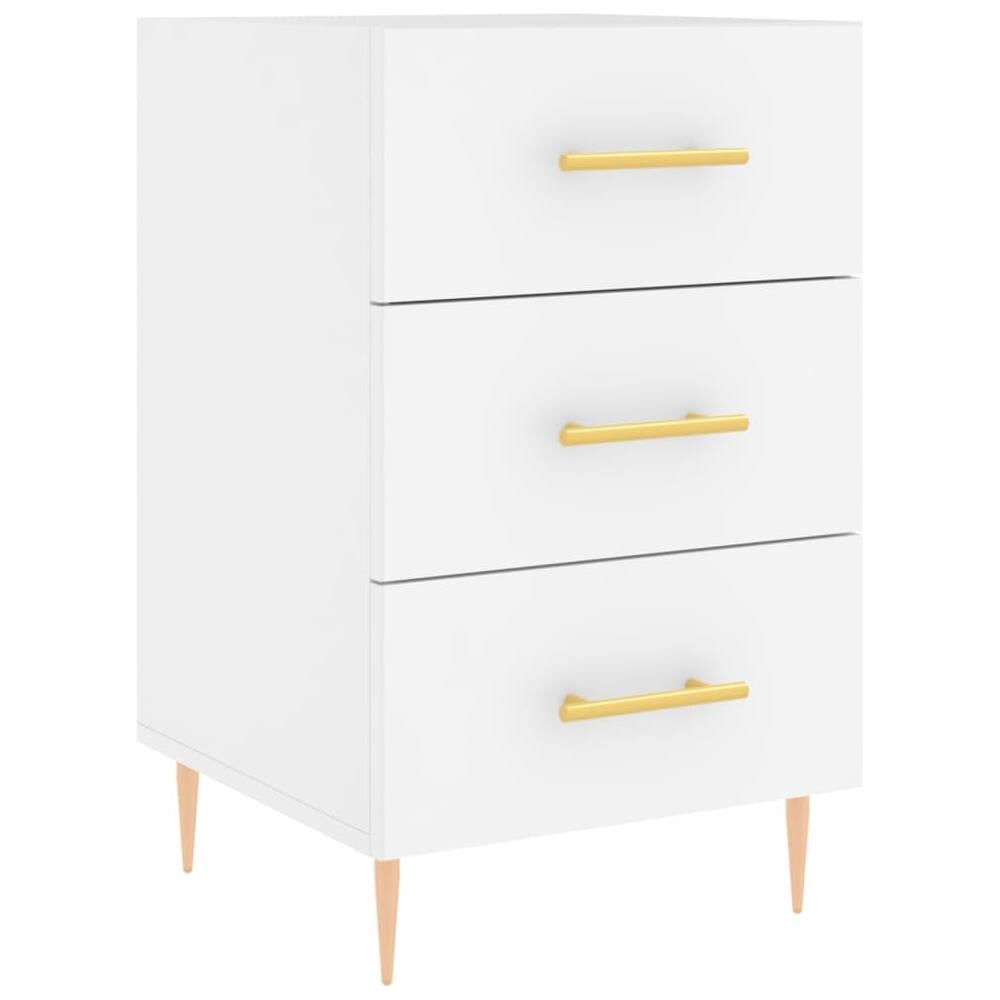 Comodino Bianco 40x40x66 Cm In Legno Multistrato - Foto 2