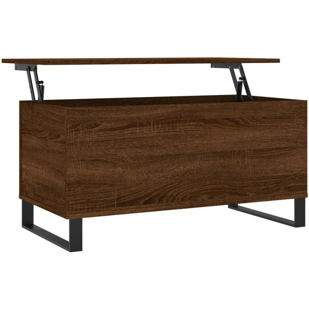 Tavolino Salotto Rovere Marrone 90x44,5x45 Cm Legno Multistrato - Foto 2