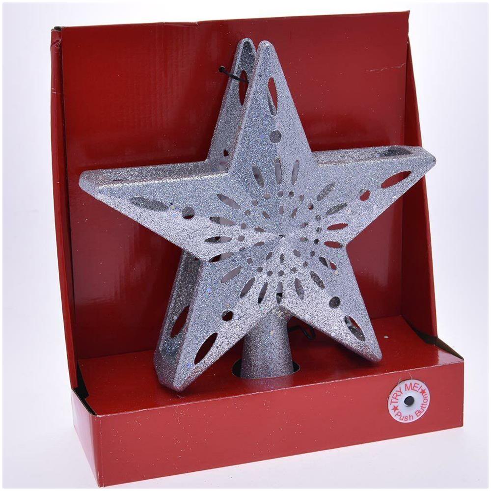 Puntale Proiettore LED Albero di Natale Forma Stella Silver Effetti di Luce RGB - Foto 2