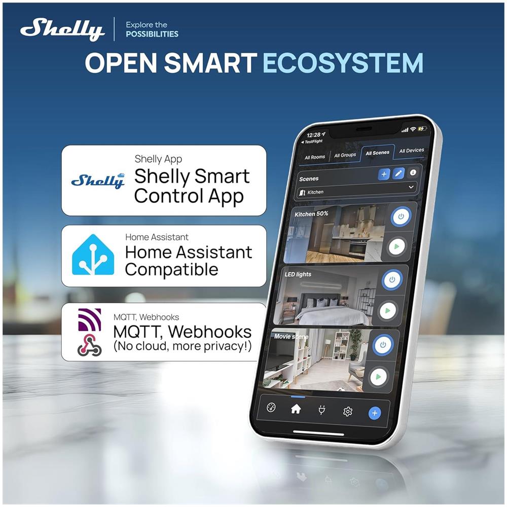 Pannello di Controllo X2i Smart Wi-Fi, Relè Integrato 5A, Richiede Neutro, Sensore LUX e sensore G, Altoparlanti Stereo, Alexa e Google, Home Assistant - Grigio - Foto 4