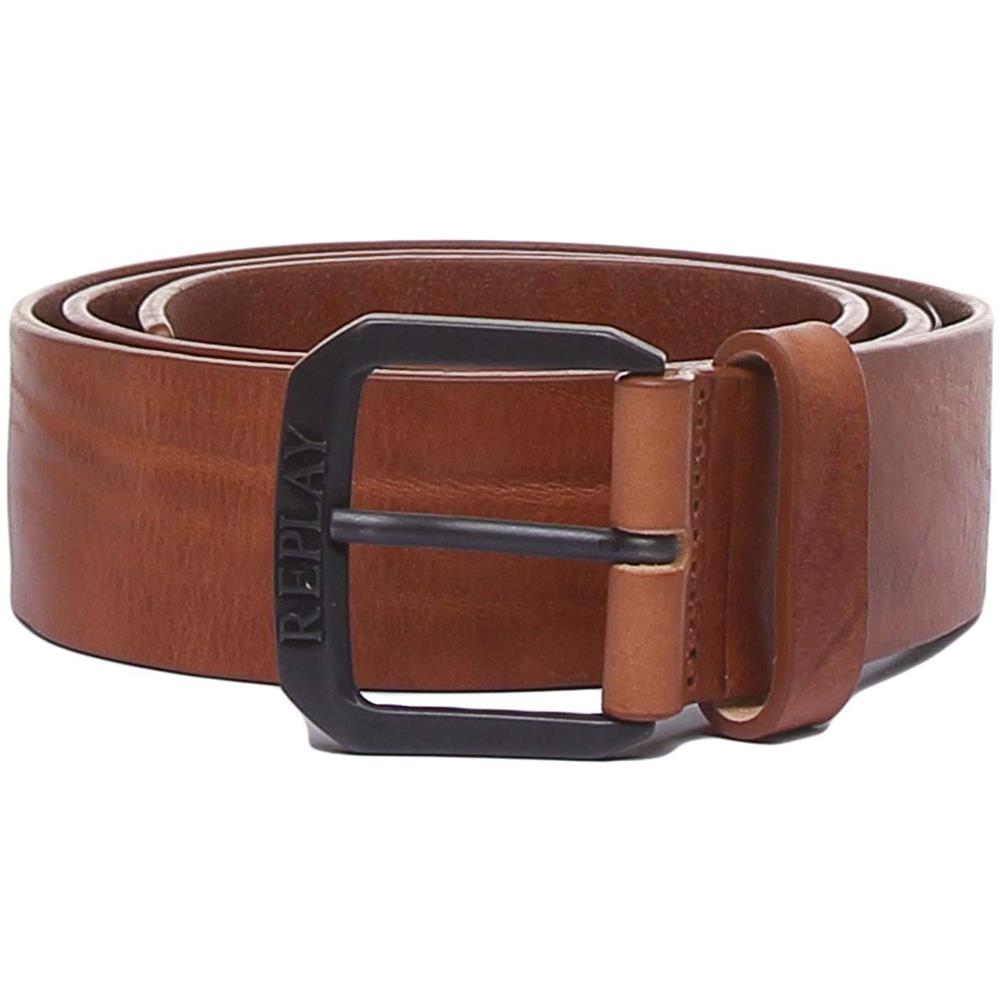 Mens Leather Belt In Tan - Foto 1
