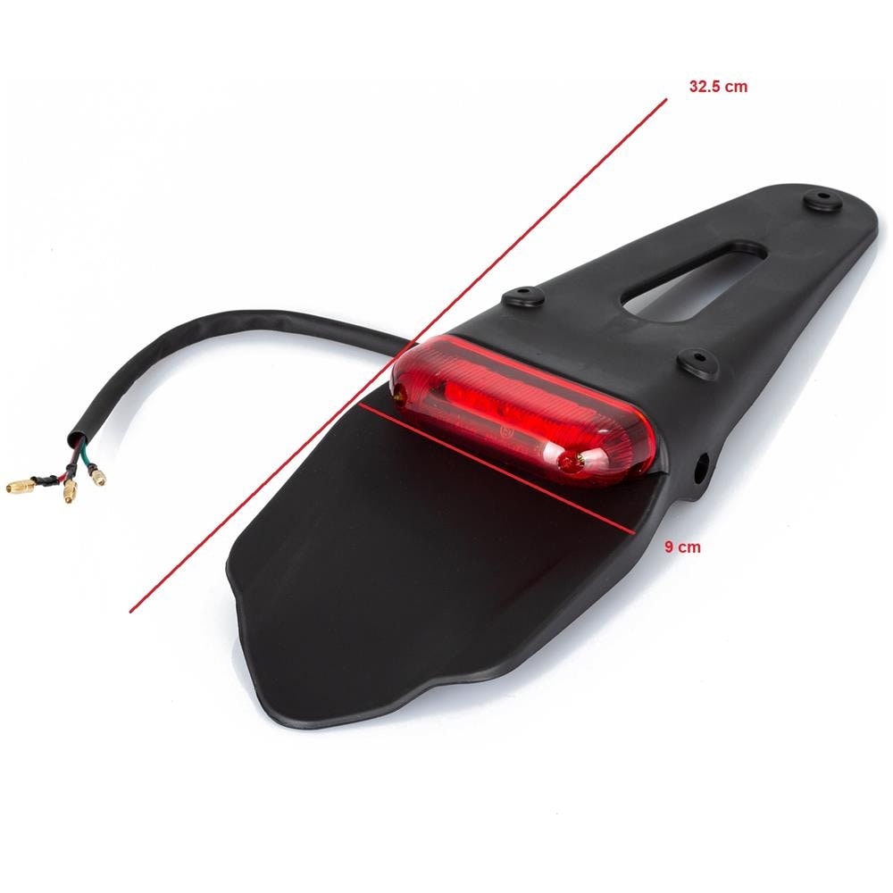 Parafango Posteriore Led Rosso Moto Motocross Universale Faro Enduro Omologato - Foto 2