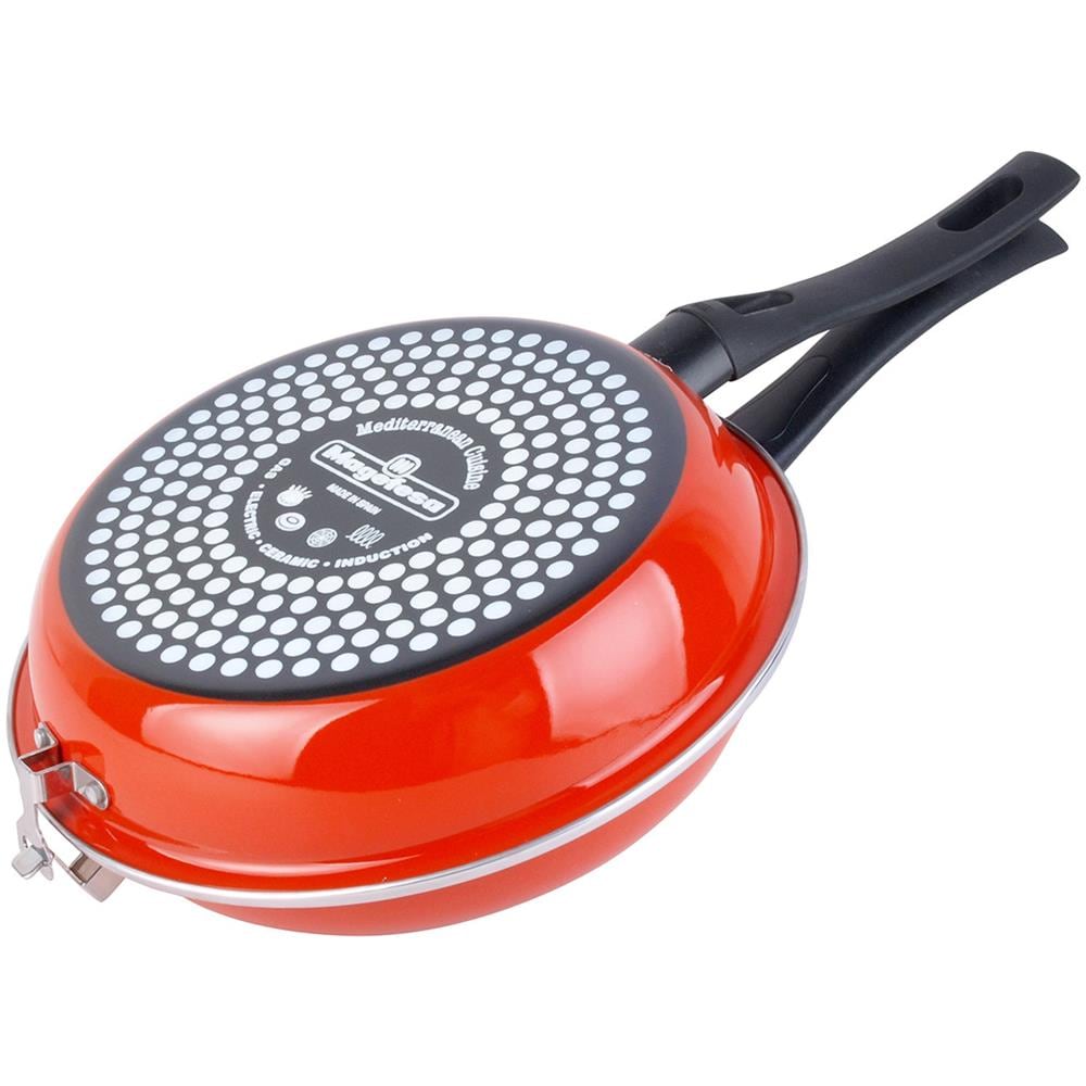 Praga Padella Doppia Girafrittata, Diametro 24 Cm, Induzione, Antiaderente Senza Pfoa - Foto 2