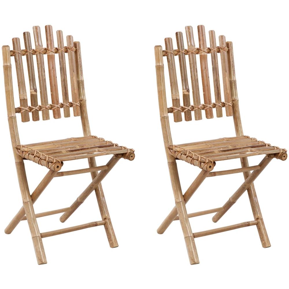 Sedie Da Giardino Pieghevoli 2 Pz Con Cuscini In Bamb? - Foto 2