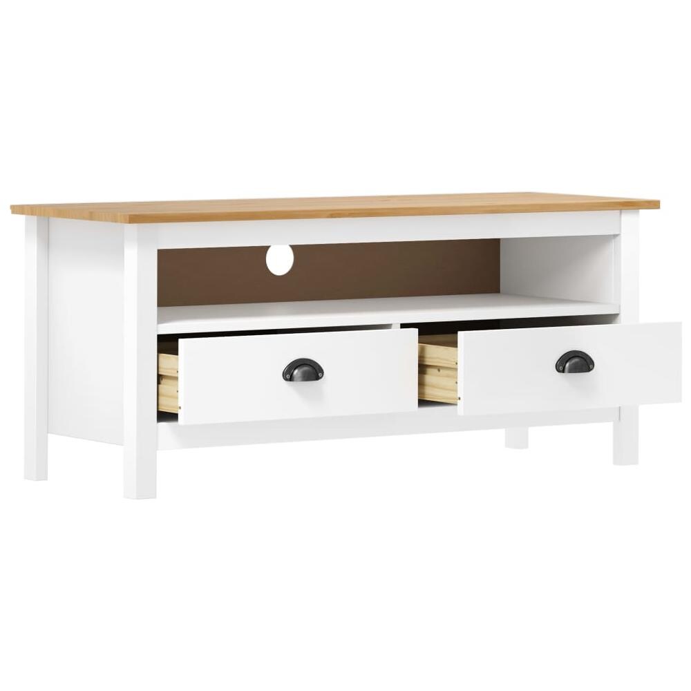 Mobile Porta TV Hill Bianco 110x40x47 cm in Legno di Pino - Foto 2