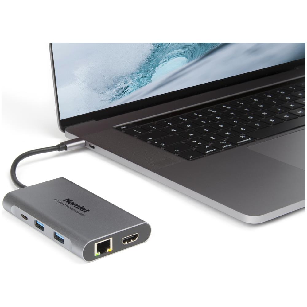 Docking Station Universale per Notebook PD400H 4x USB 3.2 / HDMI / LAN per Dual Display 4K Grigio + Power Delivery 85W - Foto 5
