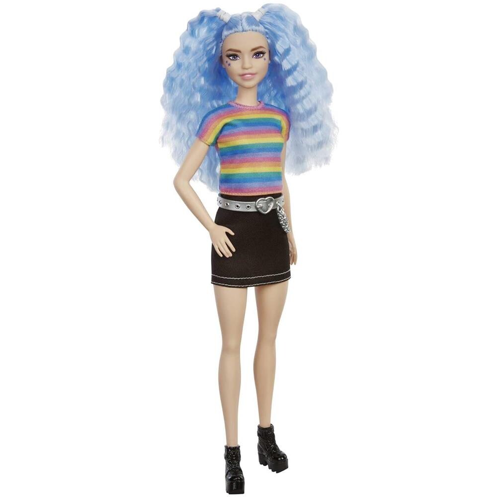 GRB61 Barbie - Fashionistas: Capelli Azzurri e Maglia Arcobaleno - Foto 1