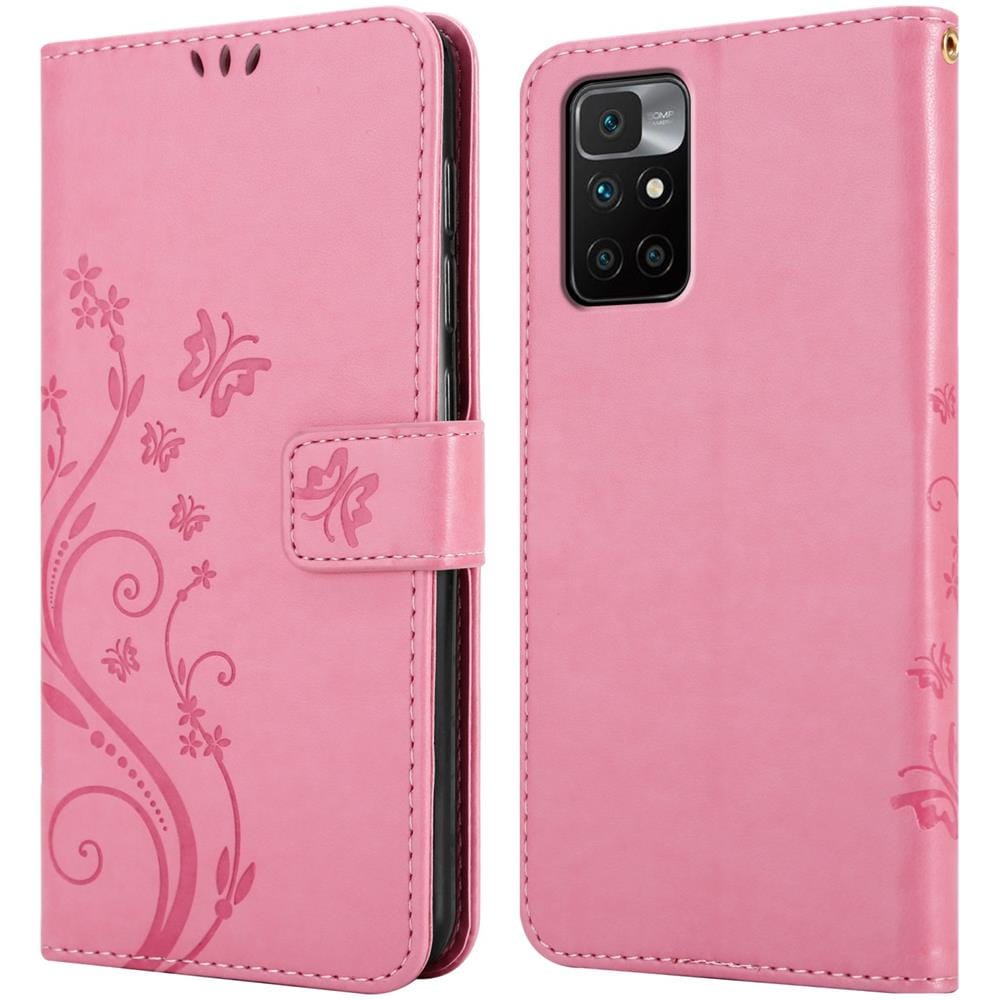 Custodia Compatibile Con Xiaomi Redmi 10 / Redmi Note 11 4g In Rosa Fiore - Coperchio Protettivo In Design Floreale Con Chiusura Magnetica, Funzione Stand E Slot Per Carte - Foto 8