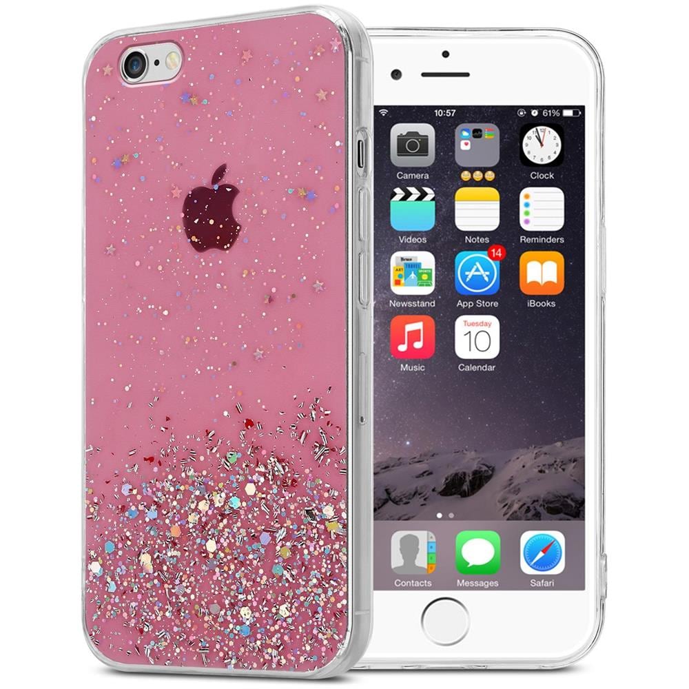 Cadorabo Custodia Compatibile Con Apple Iphone 6 Plus / 6s Plus In Rosa Con Glitter - Coperchio Protettivo In Silicone Tpu Flessibile Con Glitter Scintillanti - Foto 1