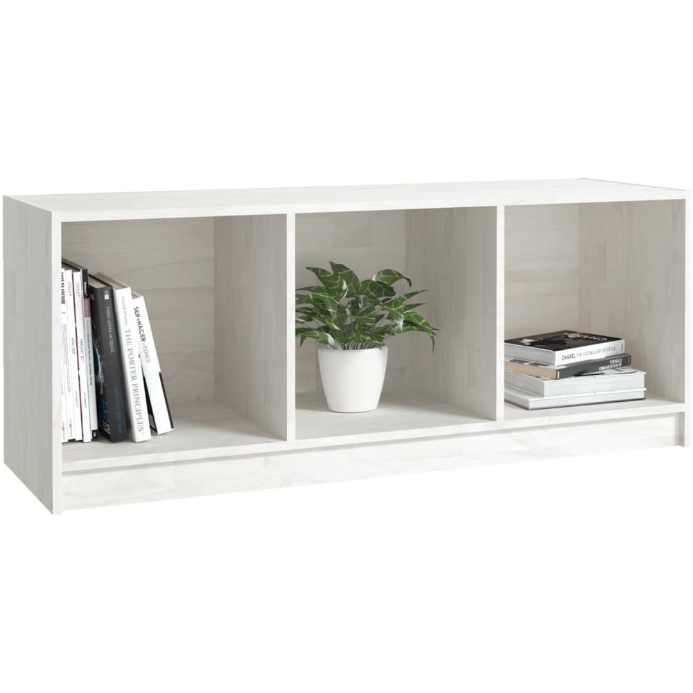 Mobile Porta Tv Bianco 104x33x41 Cm In Legno Massello Di Pino - Foto 7