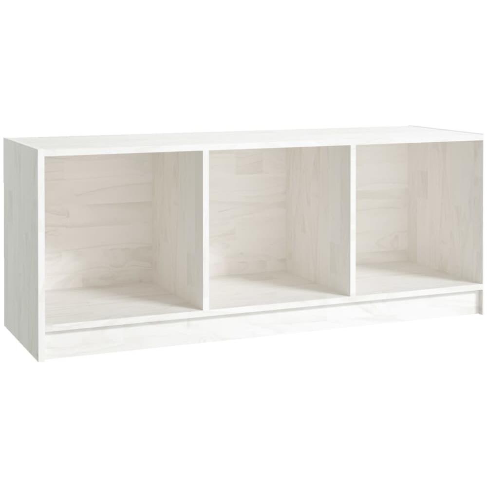 Mobile Porta Tv Bianco 104x33x41 Cm In Legno Massello Di Pino - Foto 1