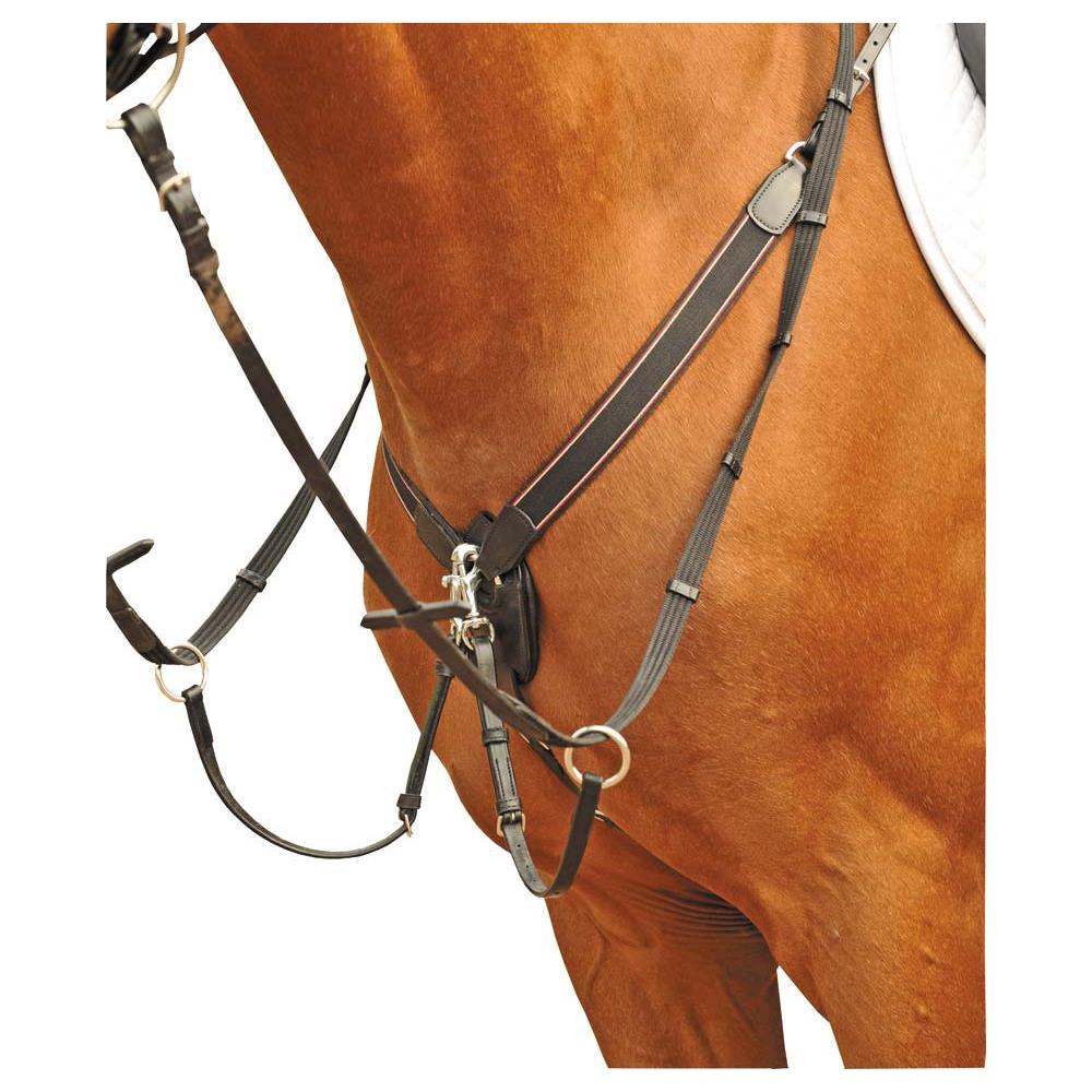 Pettorale In Cuoio Di Qualità Con Martingala A Elastico Largo Pony - Foto 1