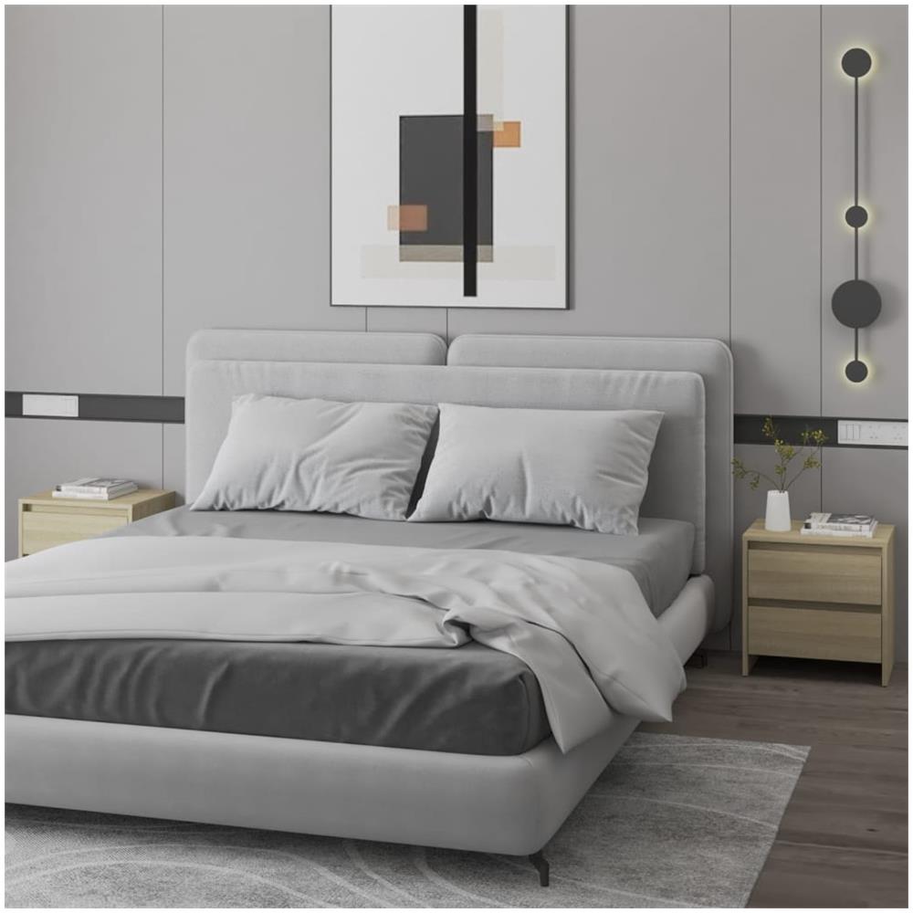 Comodini 2 pz Rovere Sonoma 45x34,5x44,5 cm in Truciolato - Foto 1