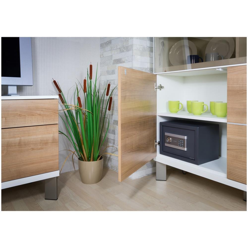 Stylo 19010-s1 Cassaforte In Acciaio Con Doppia Apertura Di Sicurezza, Serratura Elettronica Piã¹ Serratura A Chiave, Cassaforte A Mobile Per Abitazioni E Affari, 20 X 31 X 20 Cm, 8 L - Foto 3