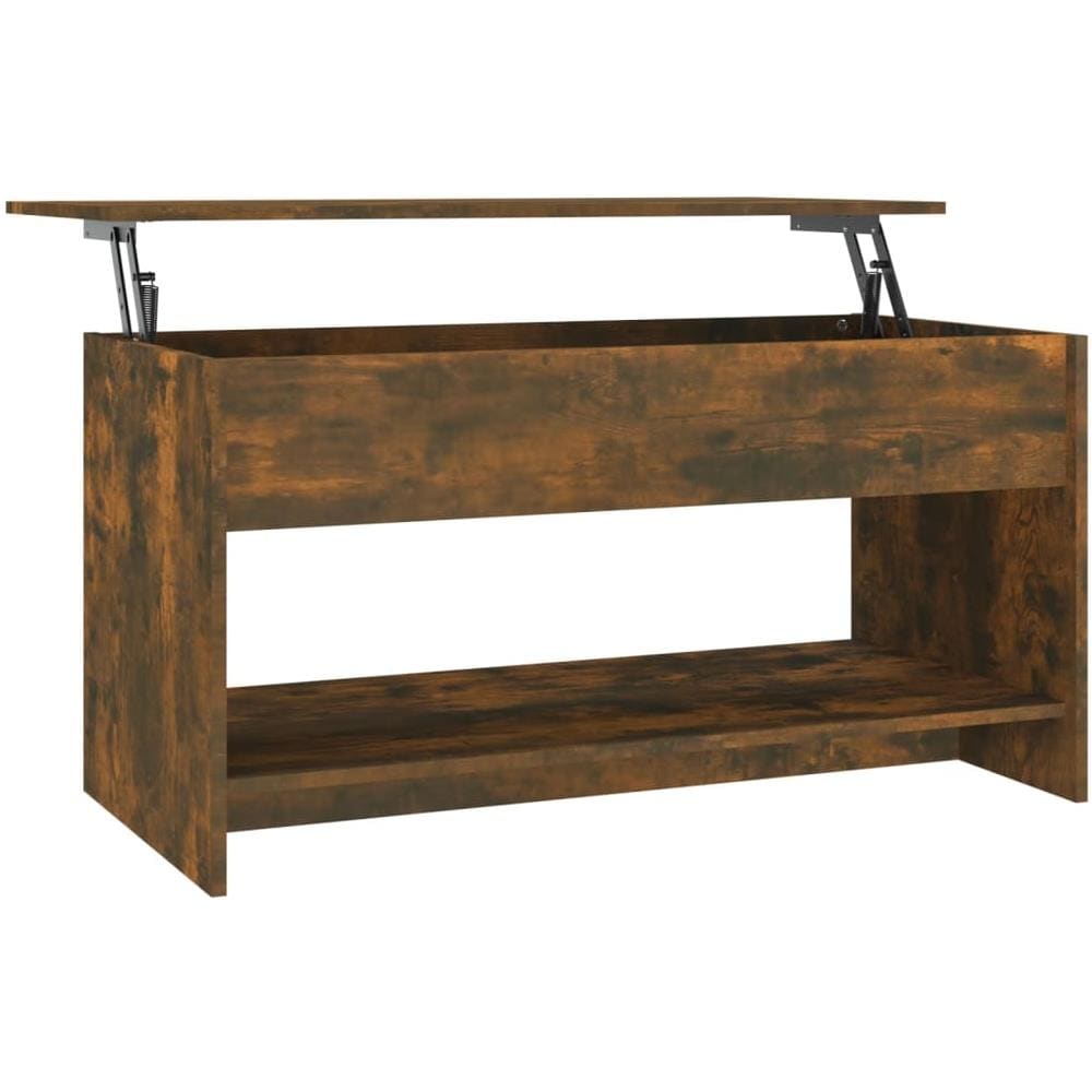 Tavolino Da Salotto Rovere Fumo 102x50x52,5cm Legno Multistrato - Foto 2