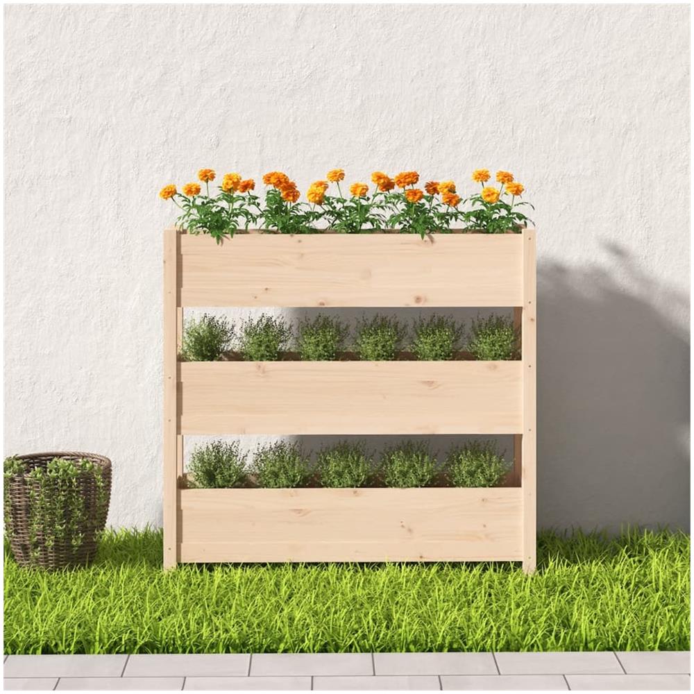 Fioriera 112x25x104,5 Cm In Legno Massello Di Pino - Foto 2