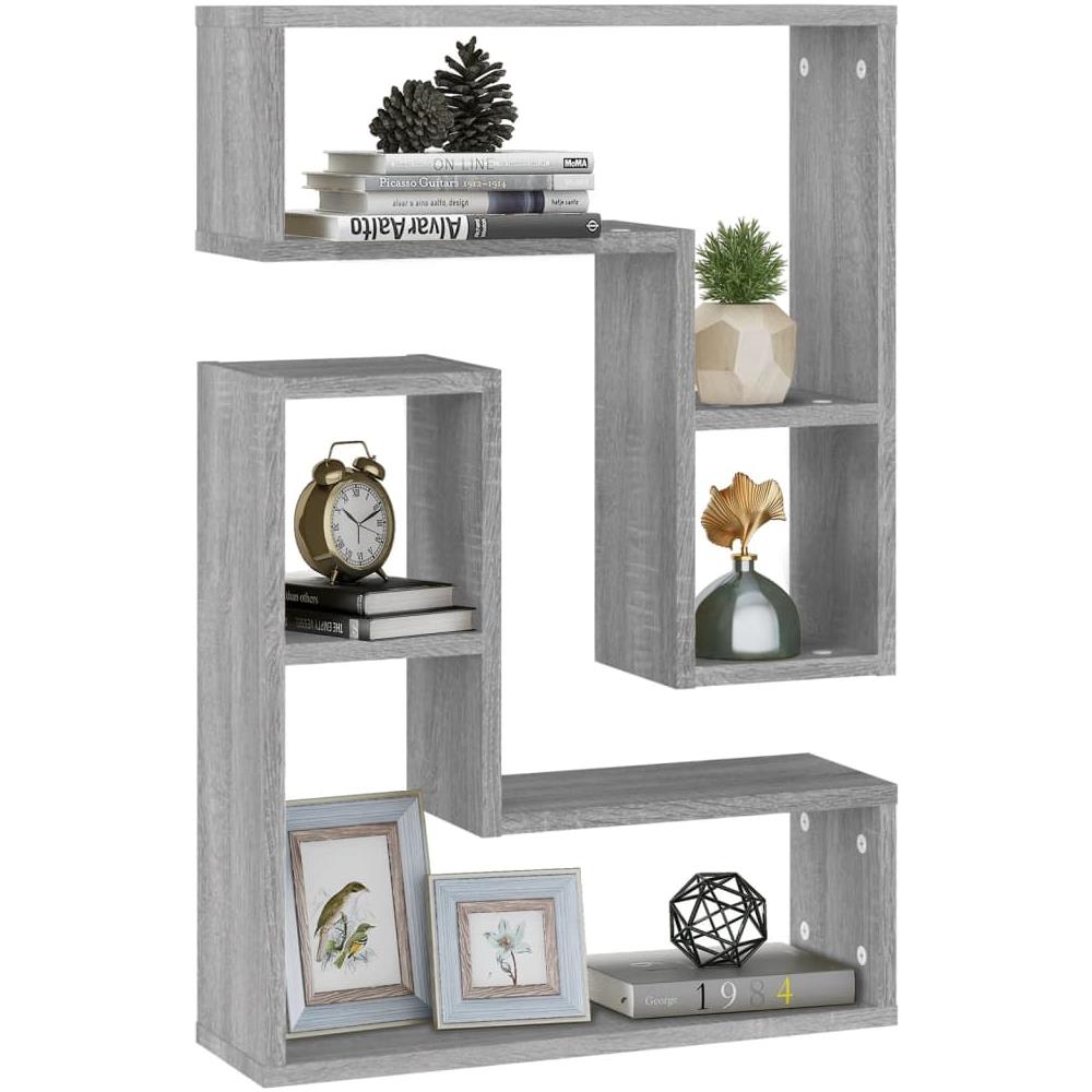 Mensole A Parete 2pz Grigio Sonoma 50x15x50cm Legno Multistrato - Foto 3