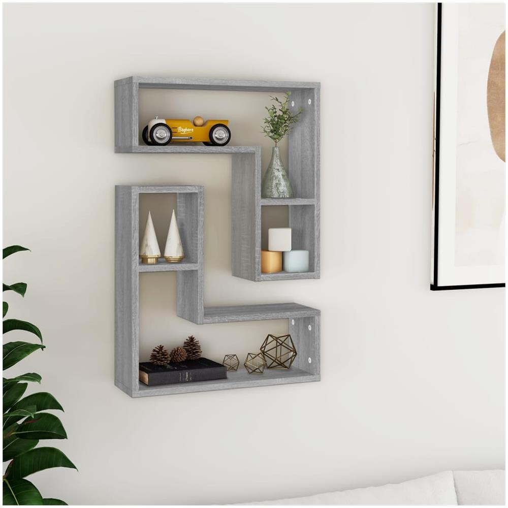 Mensole A Parete 2pz Grigio Sonoma 50x15x50cm Legno Multistrato - Foto 1
