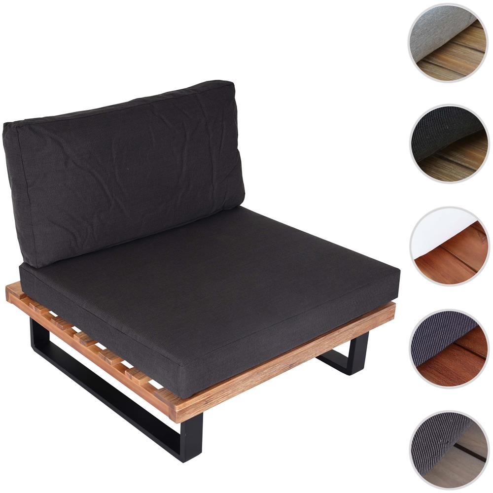Mobili da giardino 8 pezzi con cuscini grigio scuro. Legno di acacia