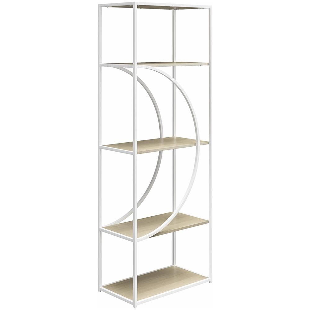 Cambridge Libreria In Truciolare Laminato Rovere Chiaro E Struttura In Metallo Bianco - Foto 1