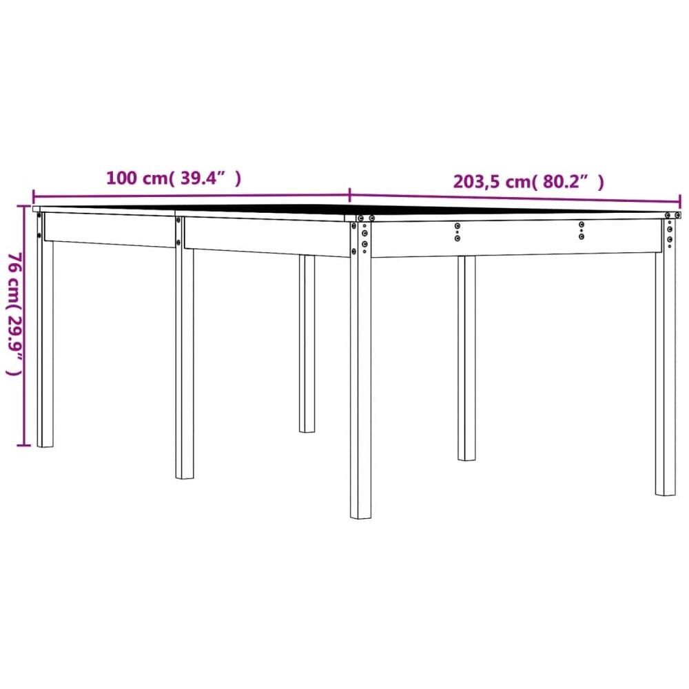 Tavolo Da Giardino 203,5x100x76cm In Legno Massello Di Douglas - Foto 7