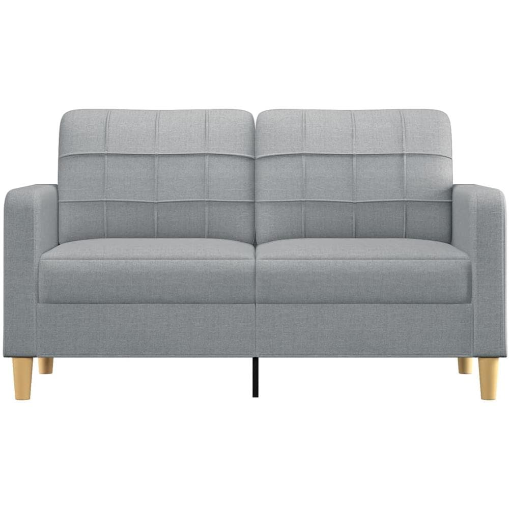 Divano A 2 Posti Grigio Chiaro 140 Cm In Tessuto - Foto 3