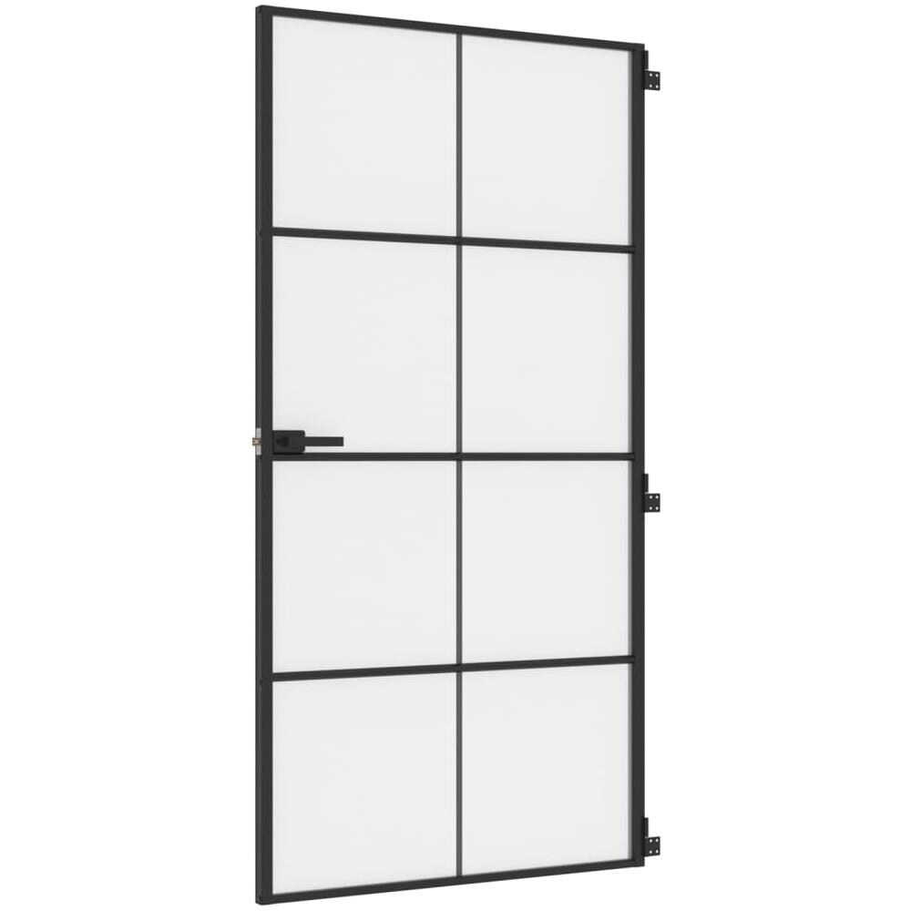 Porta Interni Sottile Nera 102,5x201,5vetro Temperato Alluminio - Foto 2