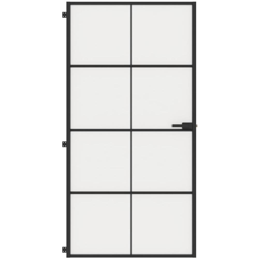 Porta Interni Sottile Nera 102,5x201,5vetro Temperato Alluminio - Foto 3