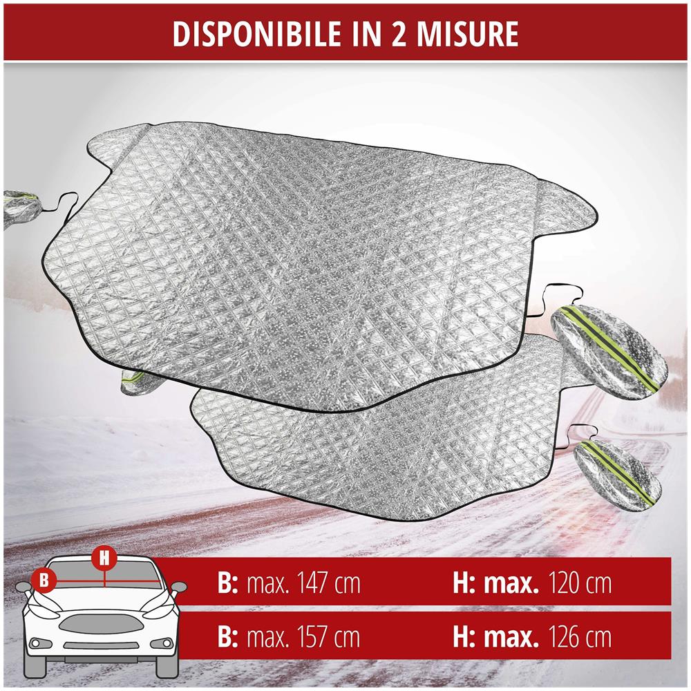 Protettore Termico Del Parabrezza Premium Con Copertura Dello Specchio Laterale 147x120 Cm - Foto 6