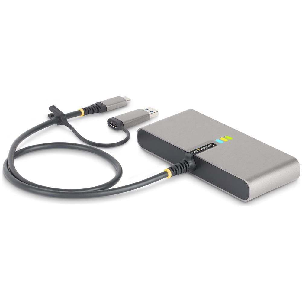 Hub USB-C a 2 porte con Ethernet e RS-232, dongle USB-C a USB-A collegato, 100W PD Pass-through, 2x USB-A 5Gbps, Gigabit Ethernet, RS232 seriale (FTDI) - Foto 2