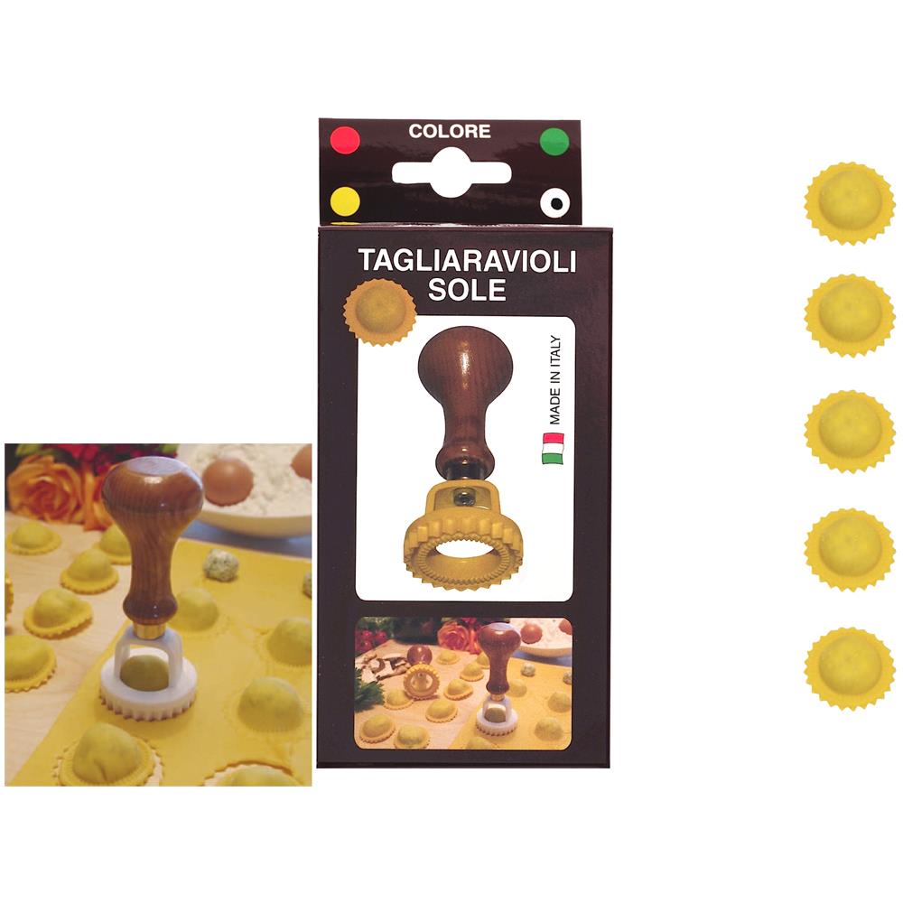 Taglia Ravioli Sole Multicolore Manico Legno - Foto 1