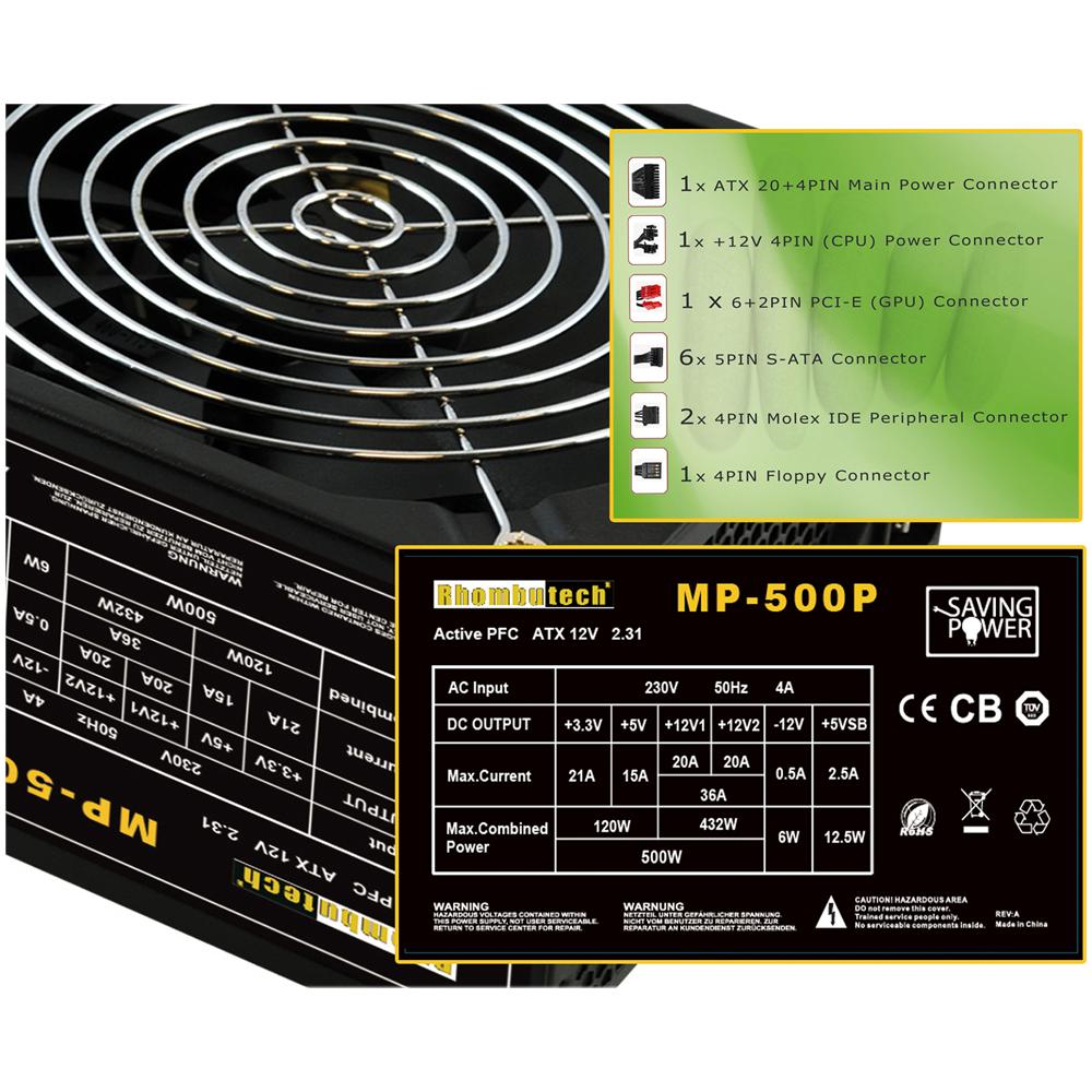 IPW-MP500W - Alimentatore per PC ATX 500 Watt - Foto 6