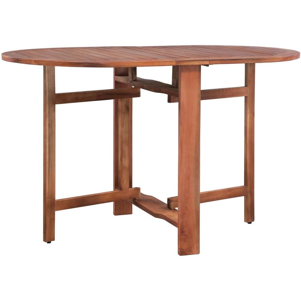 Tavolo Da Pranzo Ovale In Legno Massello Di Acacia 120x70x74 Cm - Foto 2