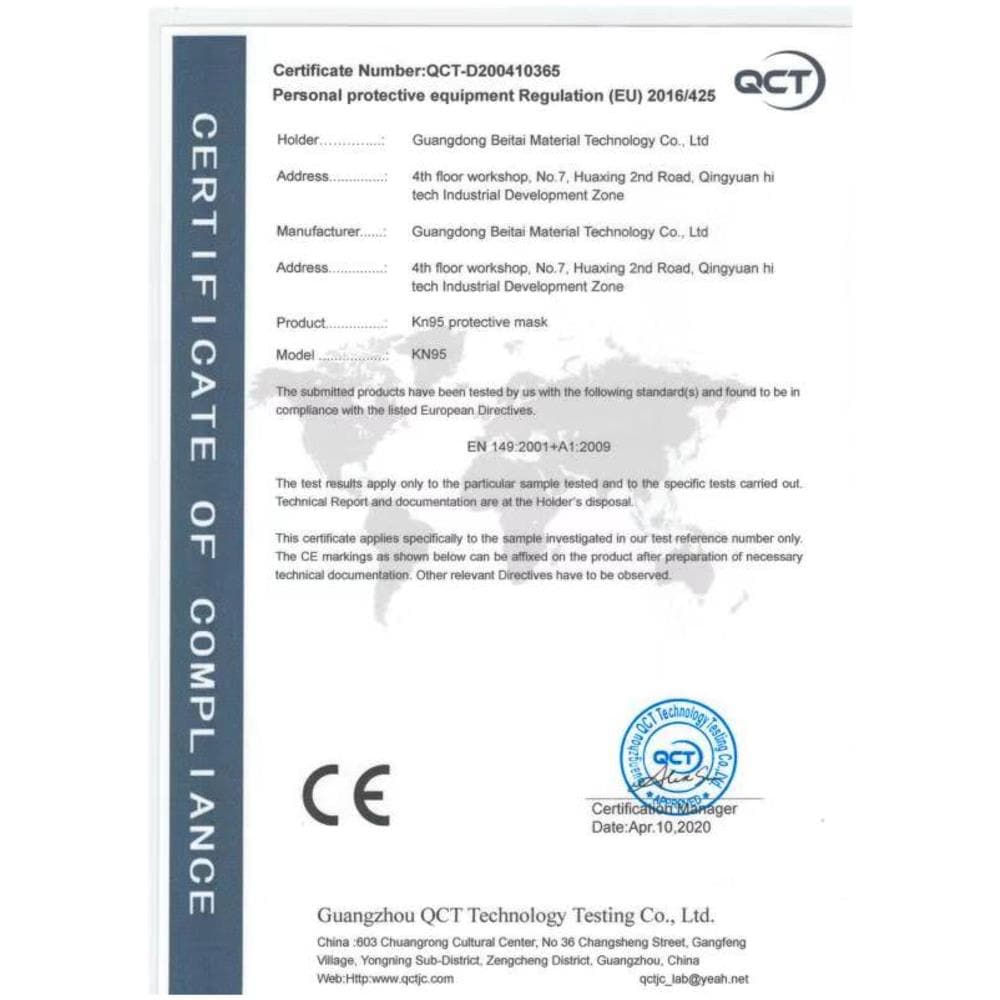 Confezione 10 Mascherine Protettive Kn95 Ce Ffp2 Certificate Ce En149:2001 + A1:2009 Elevata Qualità E Massima Sicurezza Garantita - Foto 6