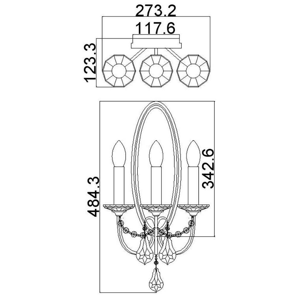 Lampada Da Parete A 3 Luci Per Interni, Bronzo, Attacco E14 - Foto 2