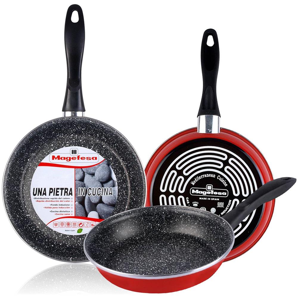K2 Roja 2 Padelle 20-24cm Induzione, Pfoa-free Antiaderente Stone Acciaio Vetrificato - Foto 2