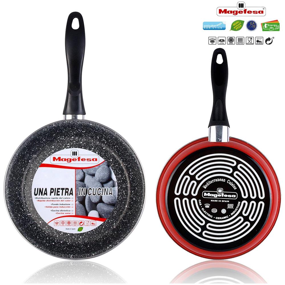 K2 Roja 2 Padelle 20-24cm Induzione, Pfoa-free Antiaderente Stone Acciaio Vetrificato - Foto 1