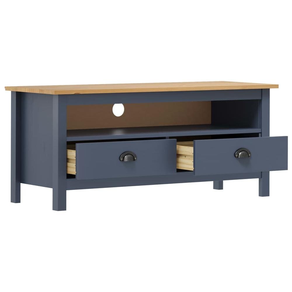 Mobile Porta TV Hill Grigio 110x40x47 cm in Legno di Pino - Foto 2