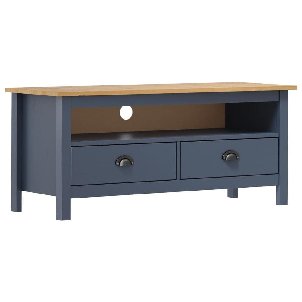 Mobile Porta TV Hill Grigio 110x40x47 cm in Legno di Pino - Foto 1