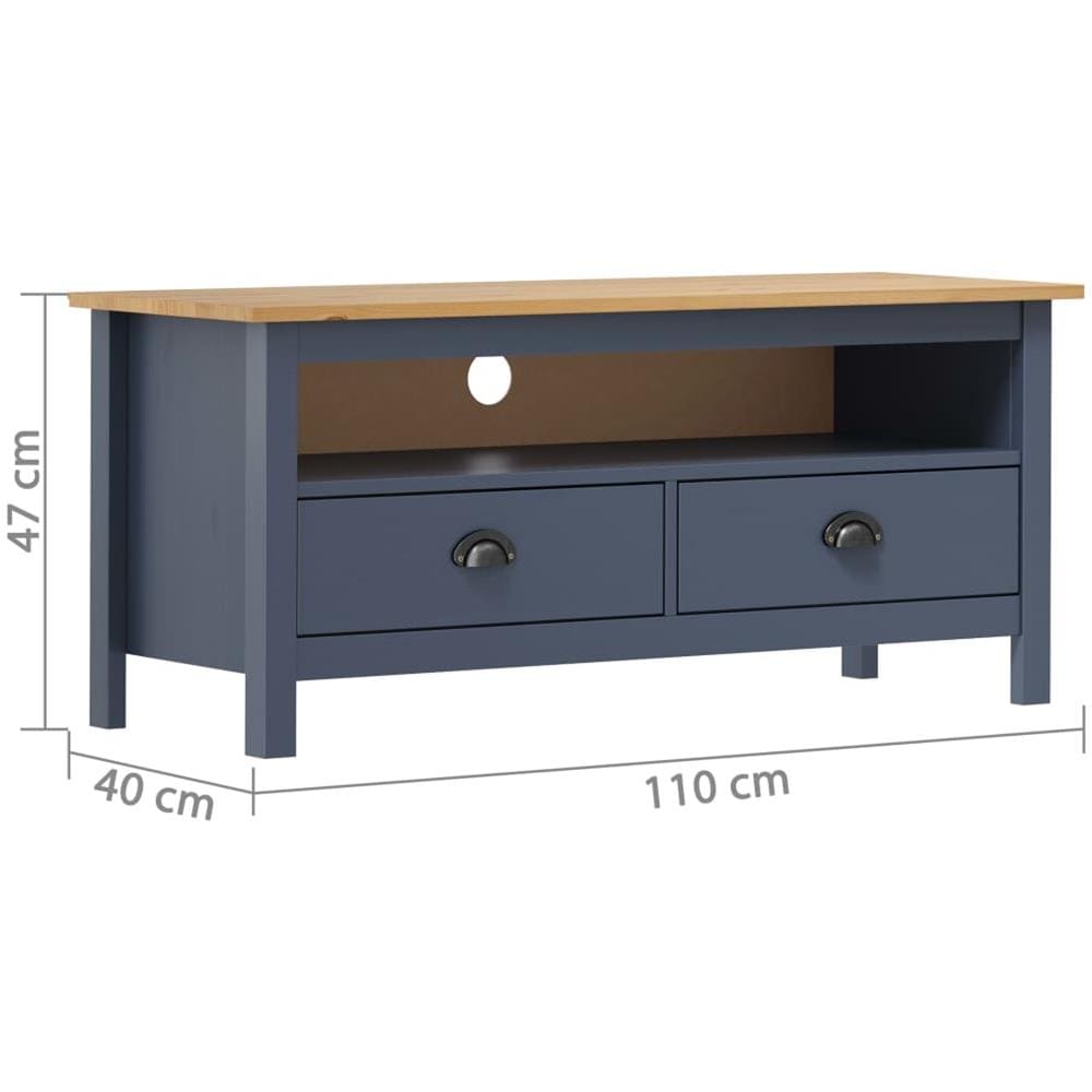 Mobile Porta TV Hill Grigio 110x40x47 cm in Legno di Pino - Foto 4