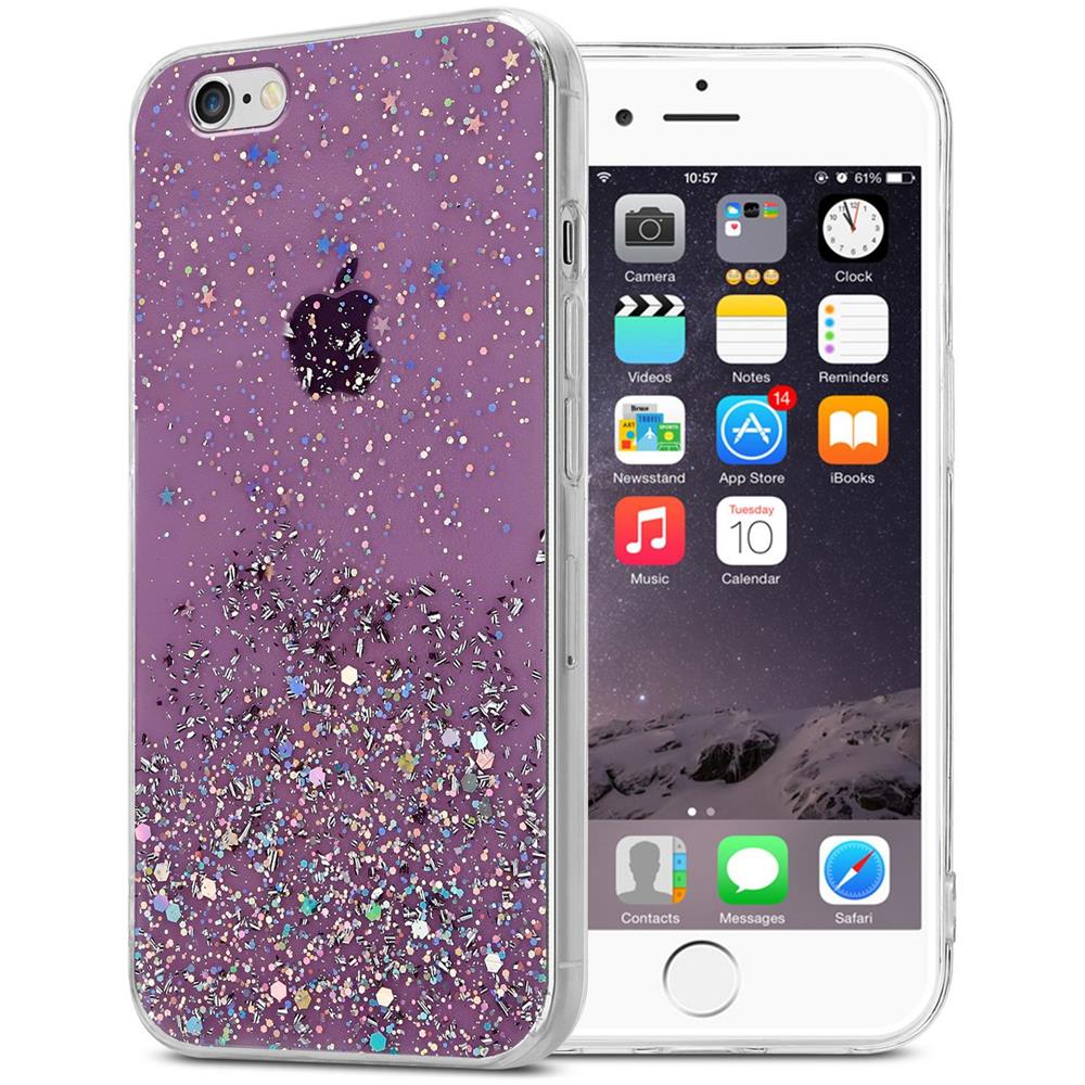 Cadorabo Custodia Compatibile Con Apple Iphone 6 Plus / 6s Plus In Viola Con Glitter - Coperchio Protettivo In Silicone Tpu Flessibile Con Glitter Scintillanti - Foto 1