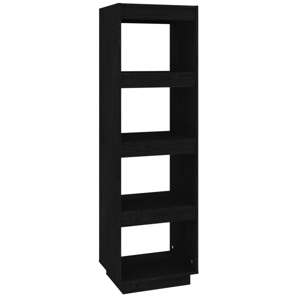 Libreria / divisorio Nero 40x35x135 Cm In Legno Massello Di Pino - Foto 1