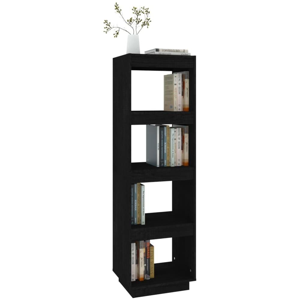 Libreria / divisorio Nero 40x35x135 Cm In Legno Massello Di Pino - Foto 4