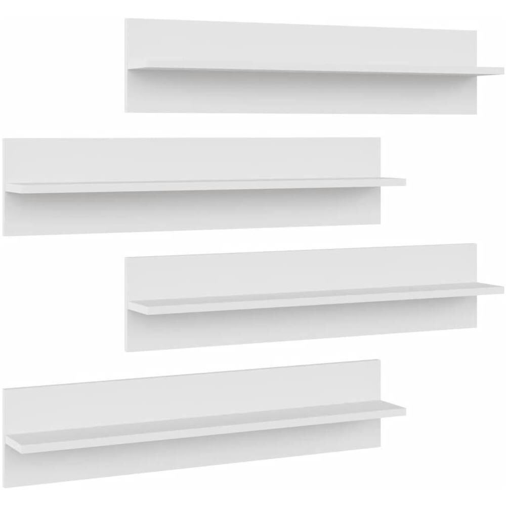 Mensole A Muro 4 Pz Bianche 80x11,5x18 Cm In Truciolato - Foto 2
